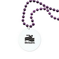 Purple Medallion Bead Necklace w/ White Medallion